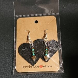Handmade Black and Gold Earrings